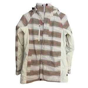 Burton Gore-Tex women's S full zip snowboard hooded striped jacket
